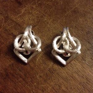 LEDO Twisty Knot Silver Clip On Earrings